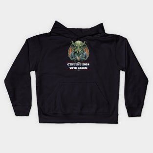 Cthulhu For President USA 2024 Election - Vote Green Kids Hoodie